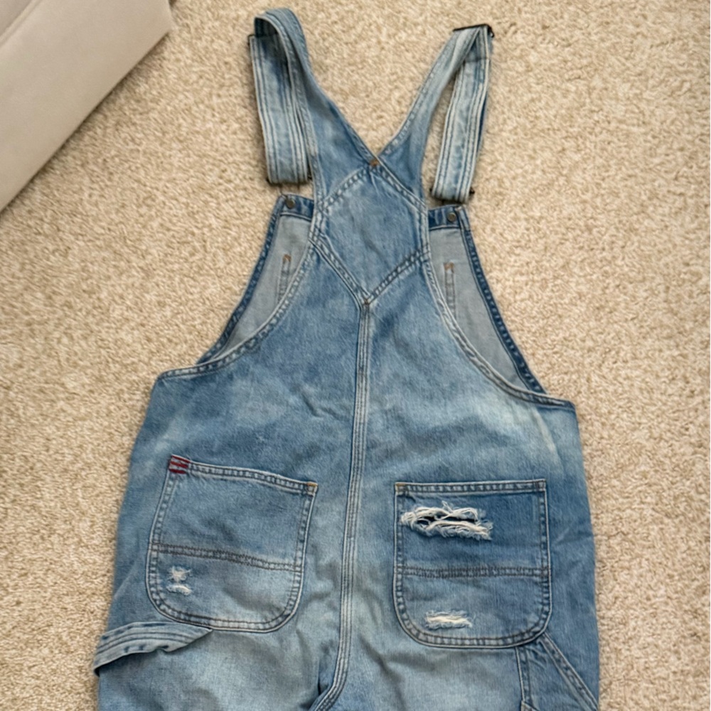 BDG Urban Outfitters Ryder Boyfriend Overall Light Wash Vintage Slash Size 4 - Picture 8 of 11